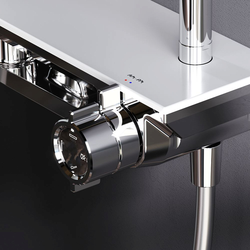 Душевая система AM.PM Gem F0790700 стойка с тропическим душем, смесителем, изливом, хром