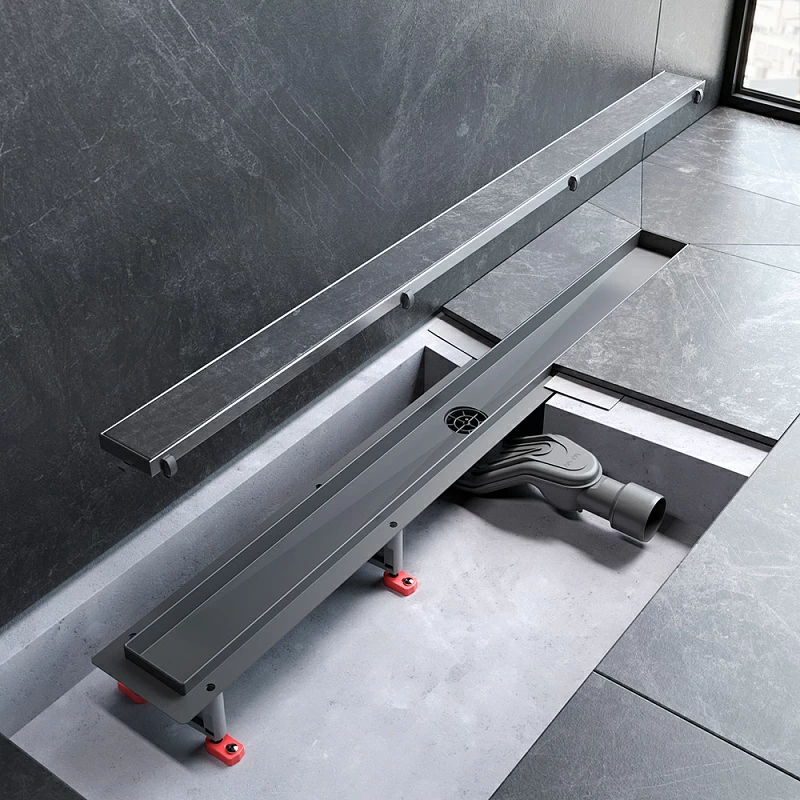 Душевой трап (лоток) 90 AM.PM MasterFlow W01SC-U11-090-04SB комбинированный затвор со стальной матовой решеткой под плитку