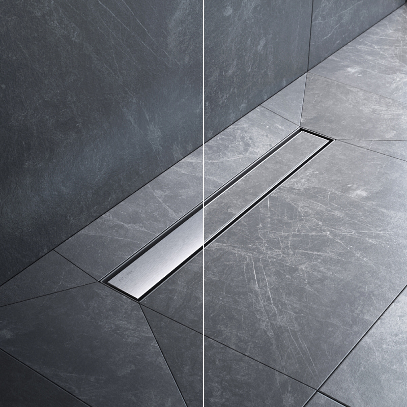 Душевой трап (лоток) 50 AM.PM MasterFlow W01SC-U11-050-04SB комбинированный затвор со стальной матовой решеткой под плитку