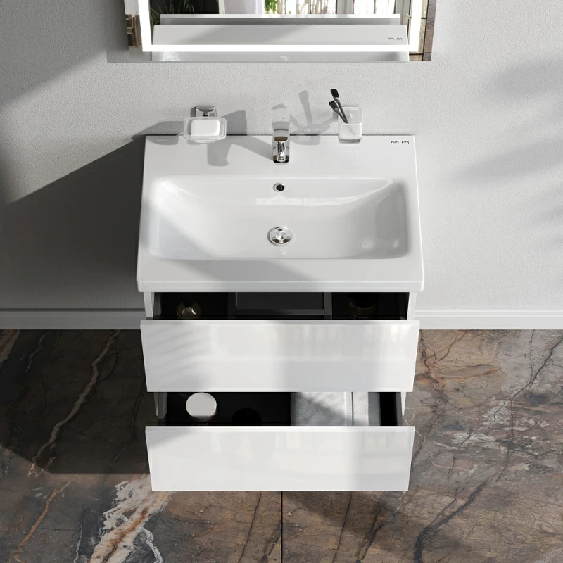 Тумба под раковину 60 AM.PM Gem M90FHX06022WG подвесная белый глянец