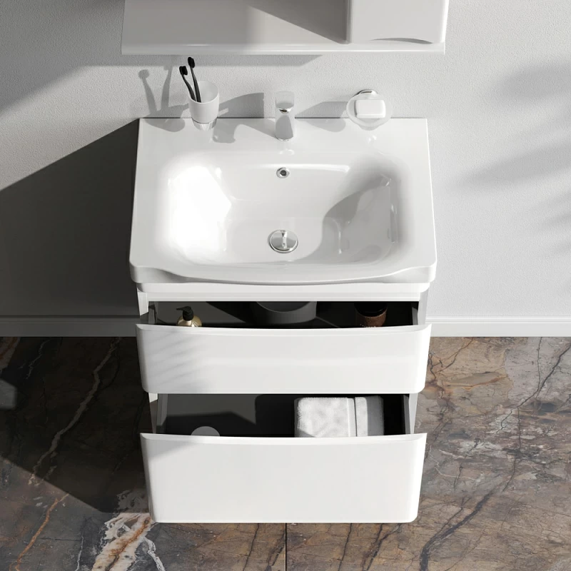 Тумба под раковину 65 AM.PM Like M80FSX0652WG напольная белый глянец