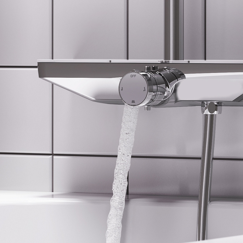 Душевая система Damixa Merkur 940730000 стойка с тропическим душем, смесителем, хром