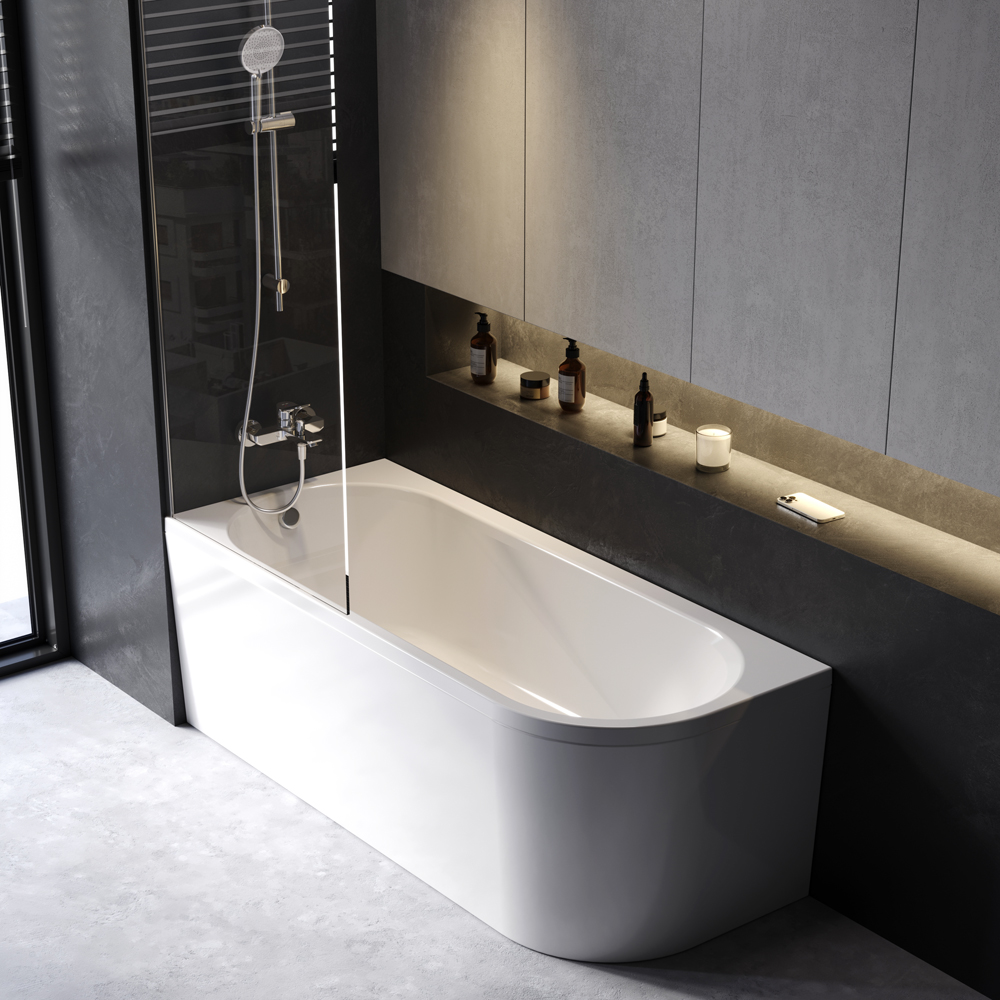 Ванна акриловая, угловая, левосторонняя 170x70 см X-Joy W94A-170L70W-A, Белый
