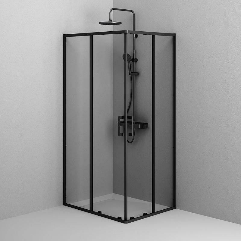 Душевое ограждение без поддона 100x80 AM.PM Above W9XG-403-10080-BT профиль черный