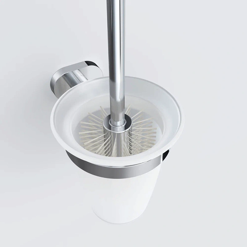 Ершик для унитаза AM.PM Sense L A7433300 со стеклянной настенной подставкой, хром