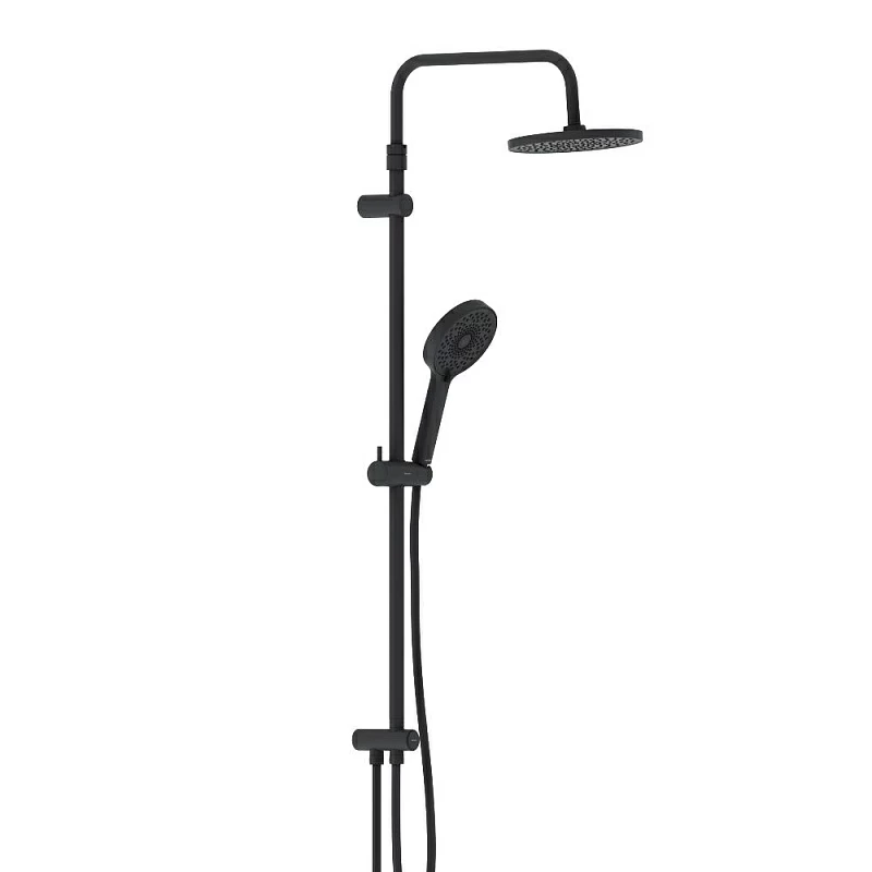 Душевая система Damixa Apollo 947000300 стойка с тропическим душем, черная матовая