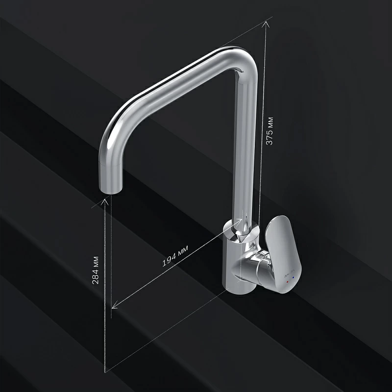 Смеситель для кухни AM.PM Like F8006000 высокий, хром