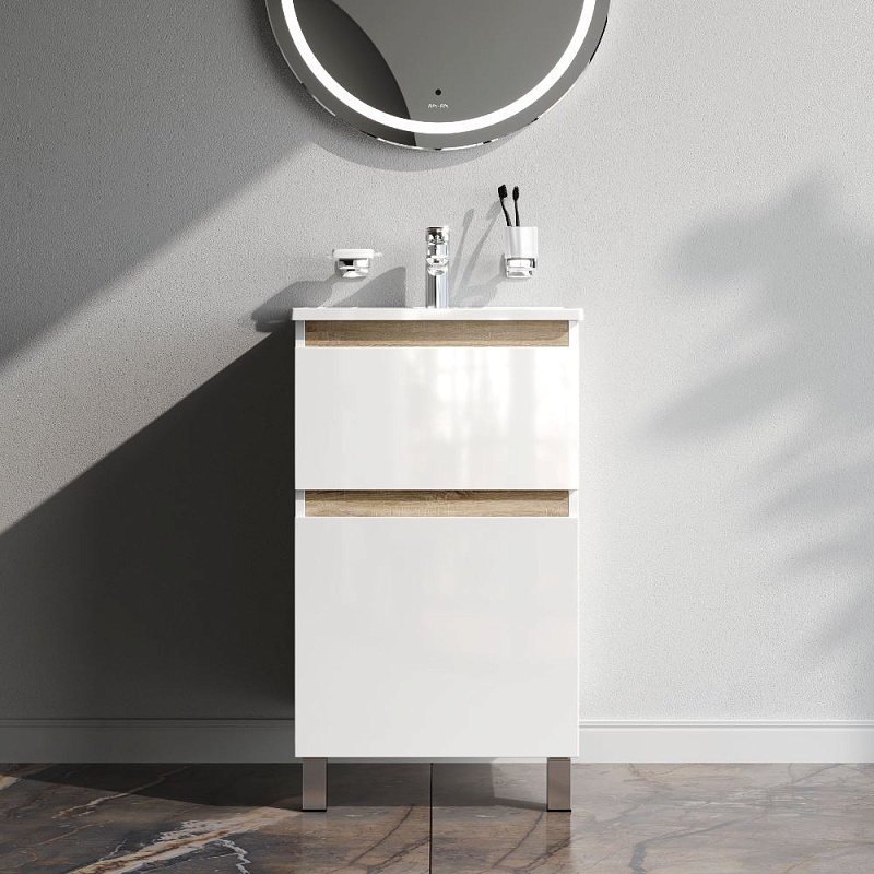 Тумба под раковину 50 AM.PM X-Joy M85AFSX0502WG напольная белый глянец