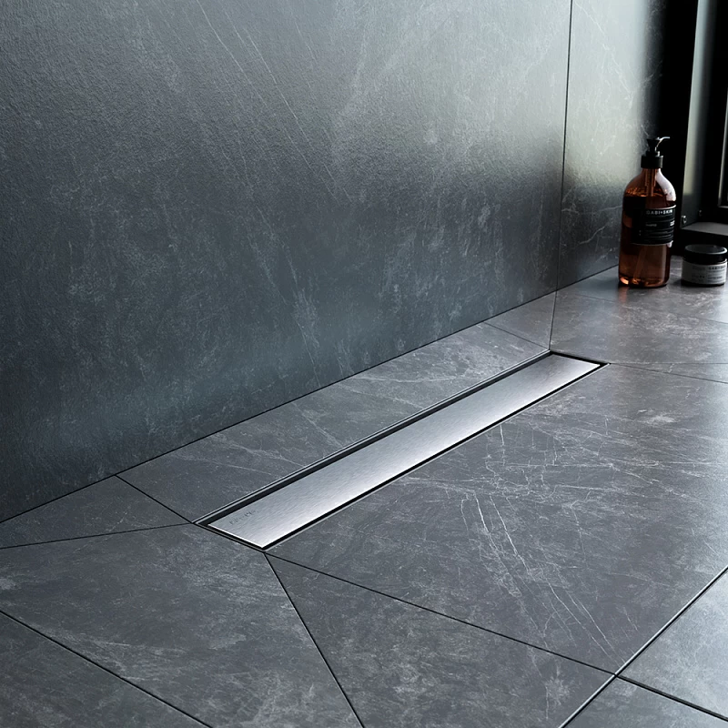 Душевой трап (лоток) 50 AM.PM MasterFlow W01SC-U11-050-04SB комбинированный затвор со стальной матовой решеткой под плитку