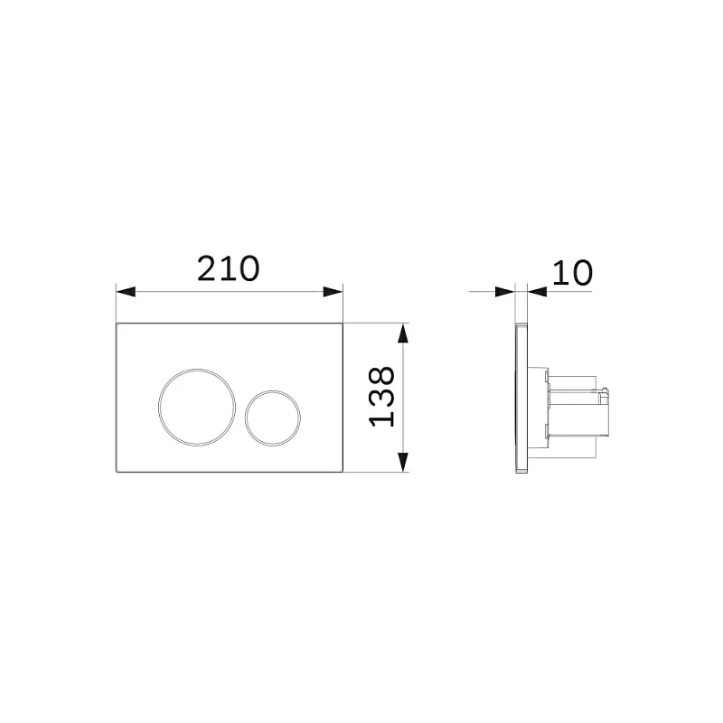 Клавиша смыва для инсталляции AM.PM Pro L I049031 пневматическая никель матовый