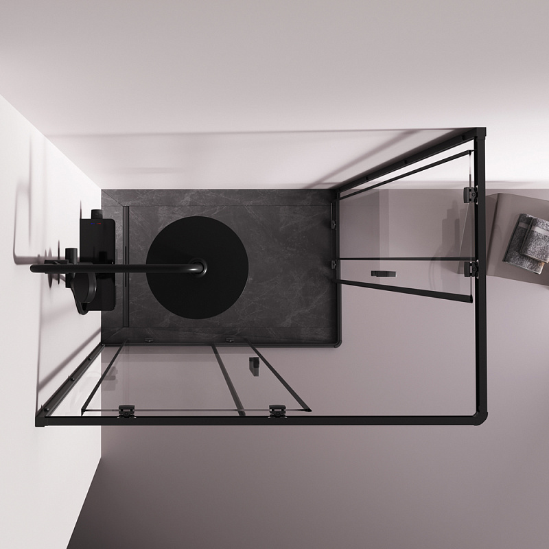 Душевое ограждение без поддона 120x80 AM.PM Above W9XG-403-12080-BT профиль черный