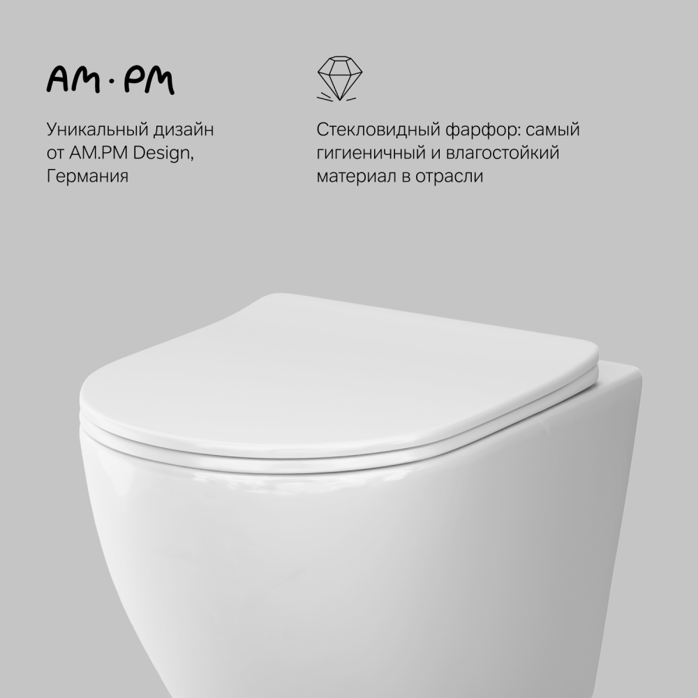 Унитаз подвесной AquaSpin с сиденьем микролифт Like C801900SC, Белый
