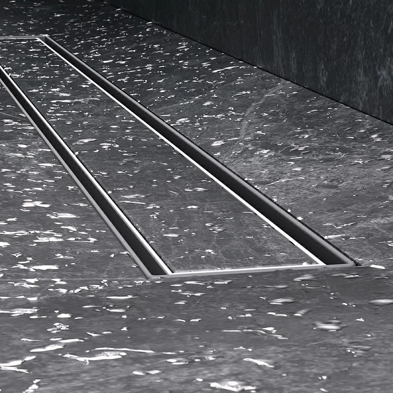 Душевой трап (лоток) 80 AM.PM MasterFlow W01SC-U11-080-04SB комбинированный затвор со стальной матовой решеткой под плитку