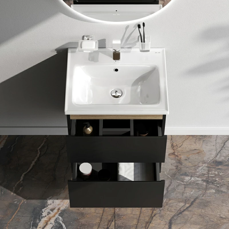 Тумба под раковину 55 AM.PM X-Joy M85AFHX0552BM подвесная черная матовая