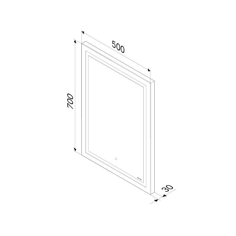 Зеркало с подсветкой в ванную прямоугольное 50 AM.PM Gem M91AMOX0501WG сенсорное