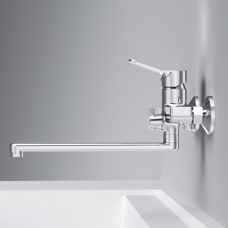 Смеситель для ванны и душа AM.PM X-Joy F85A90000 длинный излив, хром