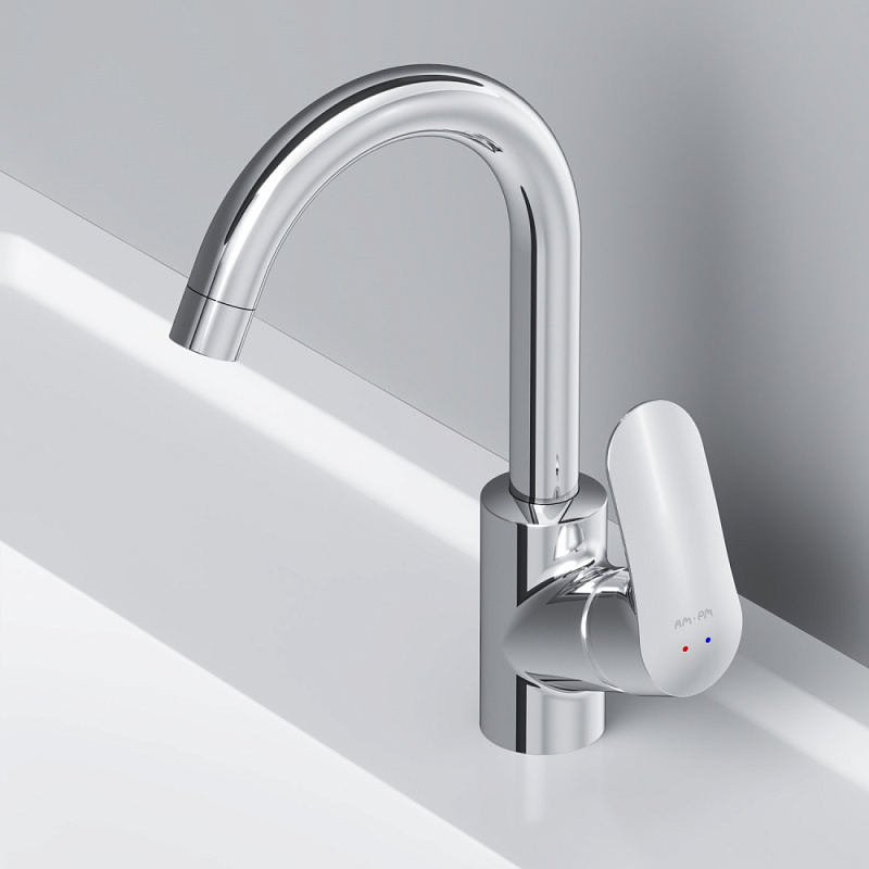 Смеситель для раковины (умывальника) AM.PM Like F8002700 с поворотным изливом, хром