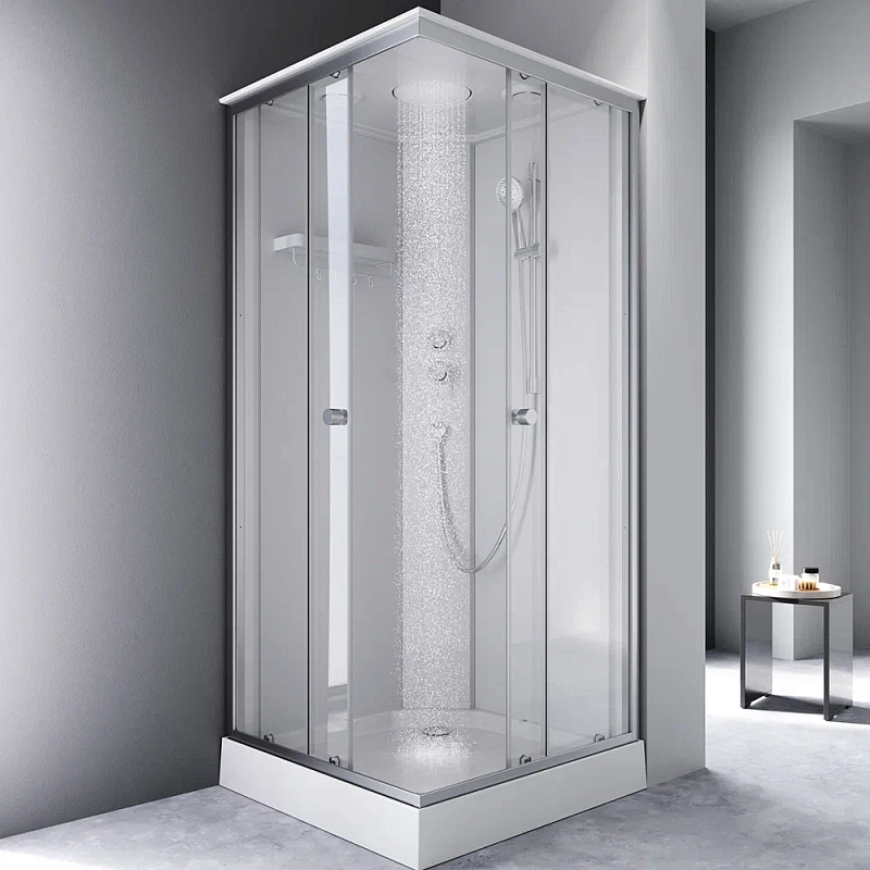 Душевая кабина 90x90 AM.PM X-Joy W94C-403-090MT профиль серебристый, низкий поддон