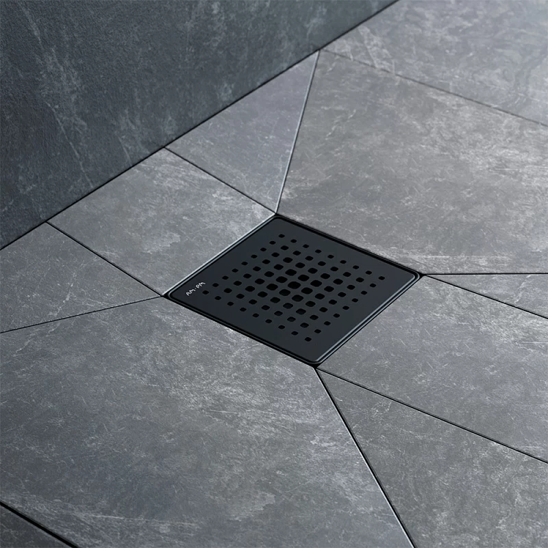 Душевой трап 10x10 AM.PM PrimeFlow W02BD-P11-010-01BM гидрозатвор с черной матовой решеткой