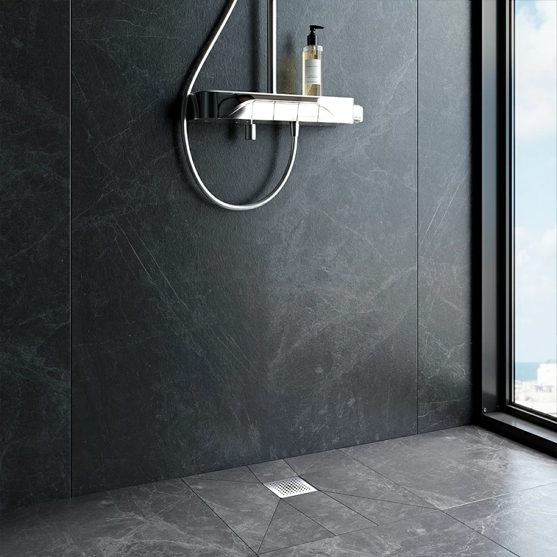 Душевой трап 10x10 AM.PM PrimeFlow W02BD-P11-010-01SB гидрозатвор со стальной матовой решеткой