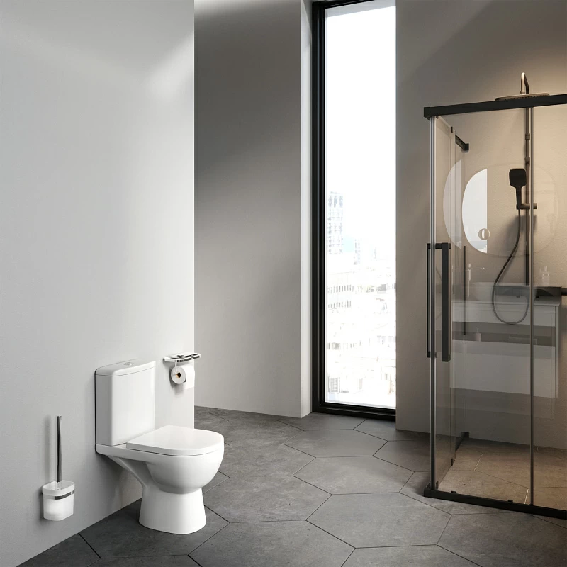 Унитаз напольный AM.PM Sunny C85C8600SC безободковый с сиденьем микролифт, белый