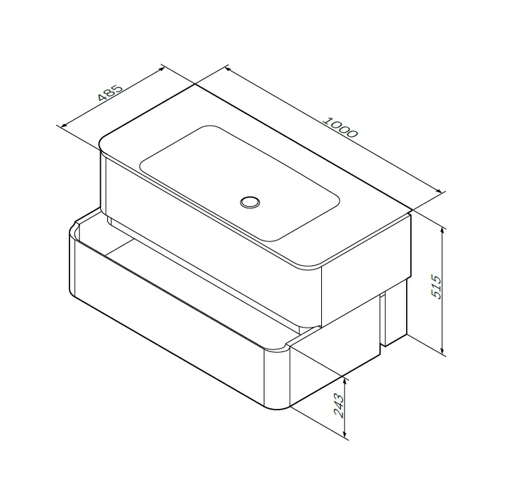 Тумба под раковину 100 AM.PM Sensation M30FHX1002NF подвесная под дерево орех