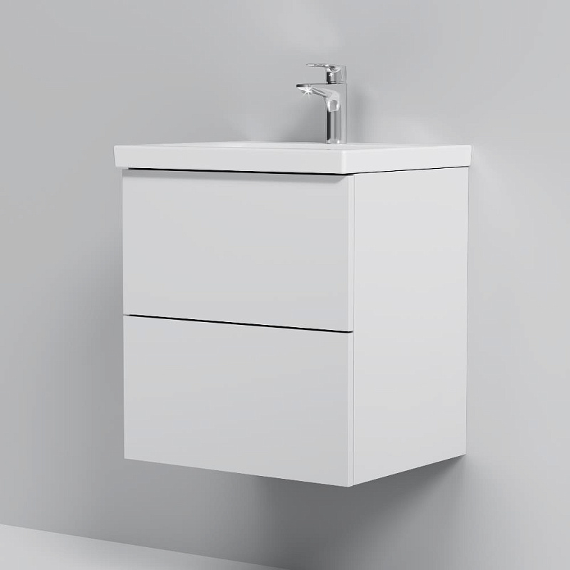 Тумба с раковиной 50 AM.PM Gem M90-FHX0502WG-WCC0502WG подвесная, белый глянец