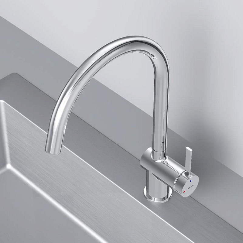 Смеситель для кухни AM.PM Func F8F07000 высокий с С-изливом, хром