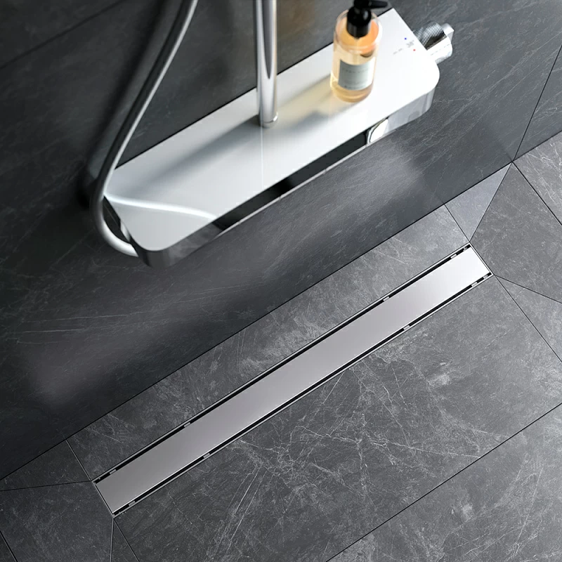 Душевой трап (лоток) 80 AM.PM PrimeFlow W02SC-U11-080-04SB комбинированный затвор со стальной матовой решеткой под плитку