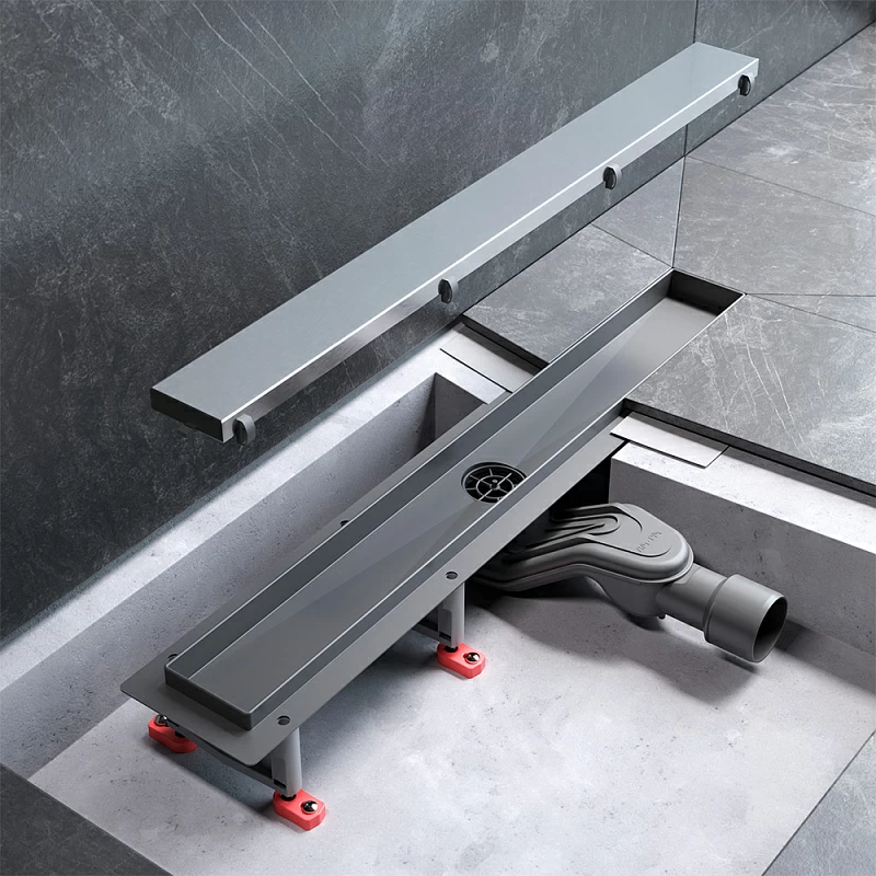 Душевой трап (лоток) 60 AM.PM MasterFlow W01SC-U11-060-04SB комбинированный затвор со стальной матовой решеткой под плитку