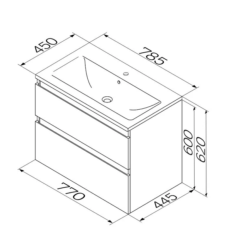 Тумба под раковину 80 AM.PM X-Joy M85AFHX0802BM подвесная черная матовая