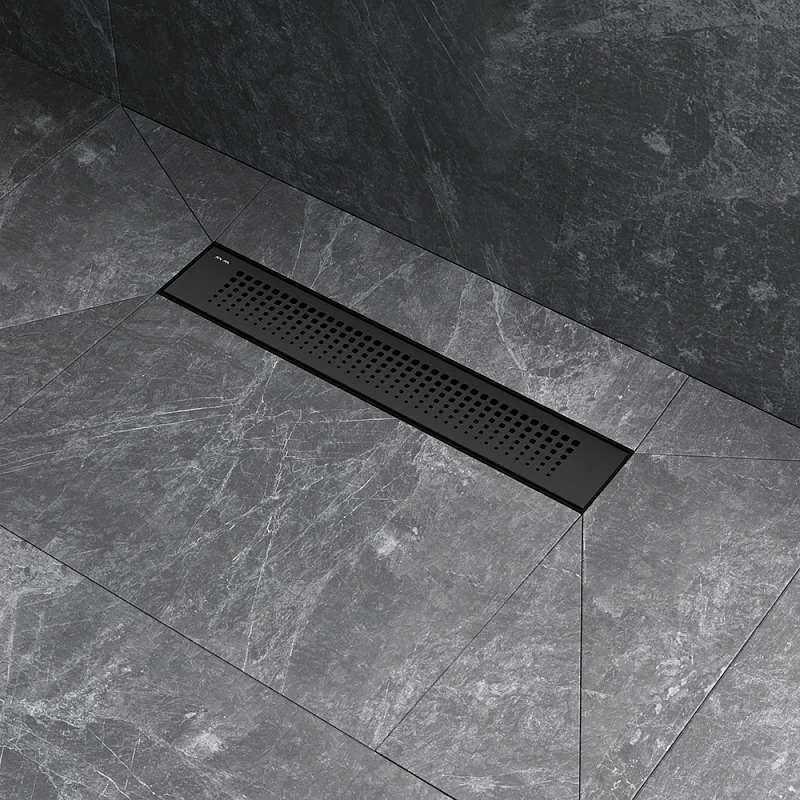 Душевой трап (лоток) 40 AM.PM PrimeFlow W02SC-P11-040-01BM комбинированный затвор с черной матовой решеткой