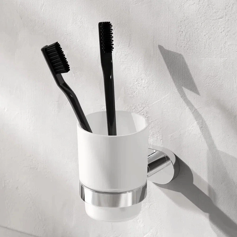 Стакан для зубных щеток настенный AM.PM Sense L A7434300 стеклянный, хром