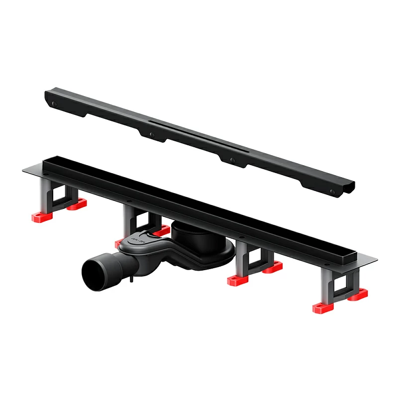 Душевой трап (лоток) 60 AM.PM MasterFlow Slim W01SC-S11-060-05BM комбинированный затвор с черной матовой решеткой