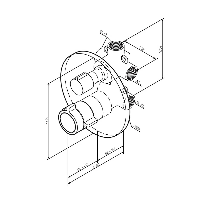 Смеситель для ванны и душа AM.PM X-Joy F85A95600 хром встраиваемый, термостат