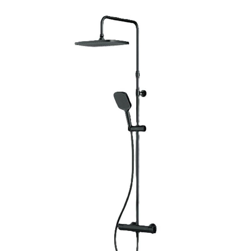 Душевая система AM.PM Func F078F422 стойка с тропическим душем, термостатом, смесителем, черная