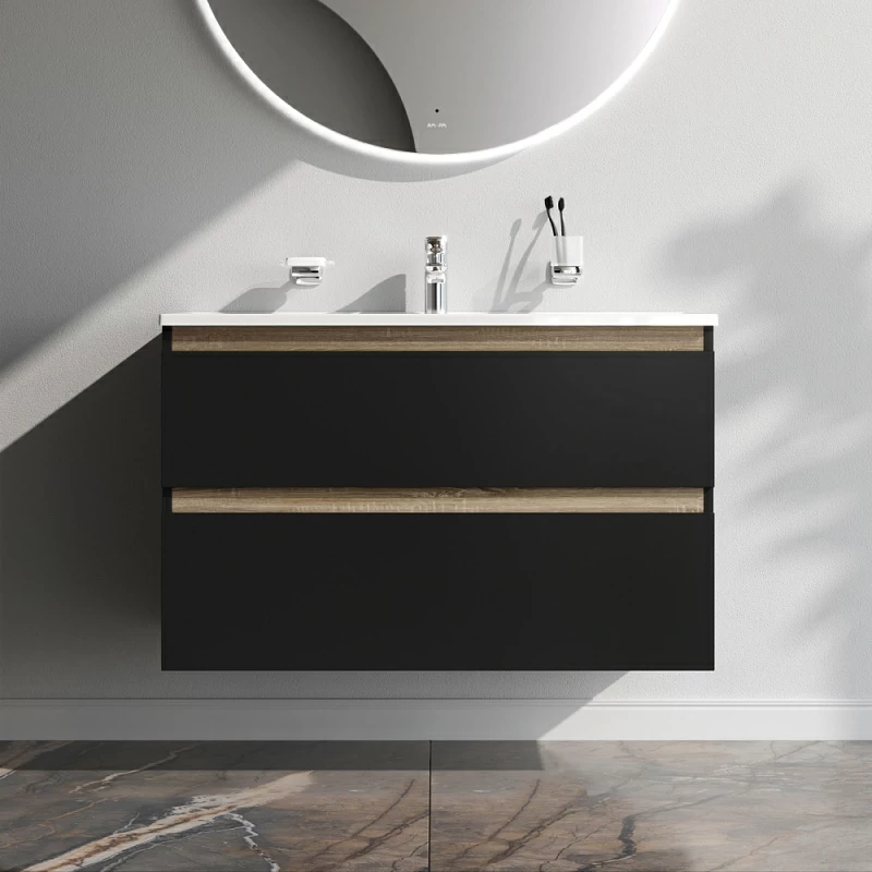 Тумба под раковину 100 AM.PM X-Joy M85AFHX1002BM подвесная черная матовая