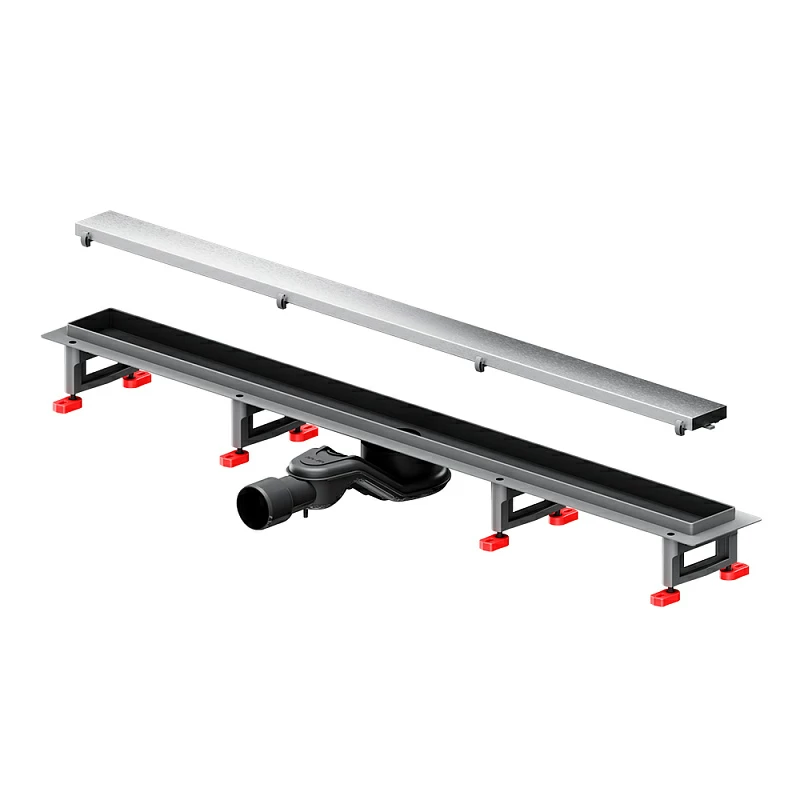 Душевой трап (лоток) 90 AM.PM MasterFlow W01SC-U11-090-04SB комбинированный затвор со стальной матовой решеткой под плитку