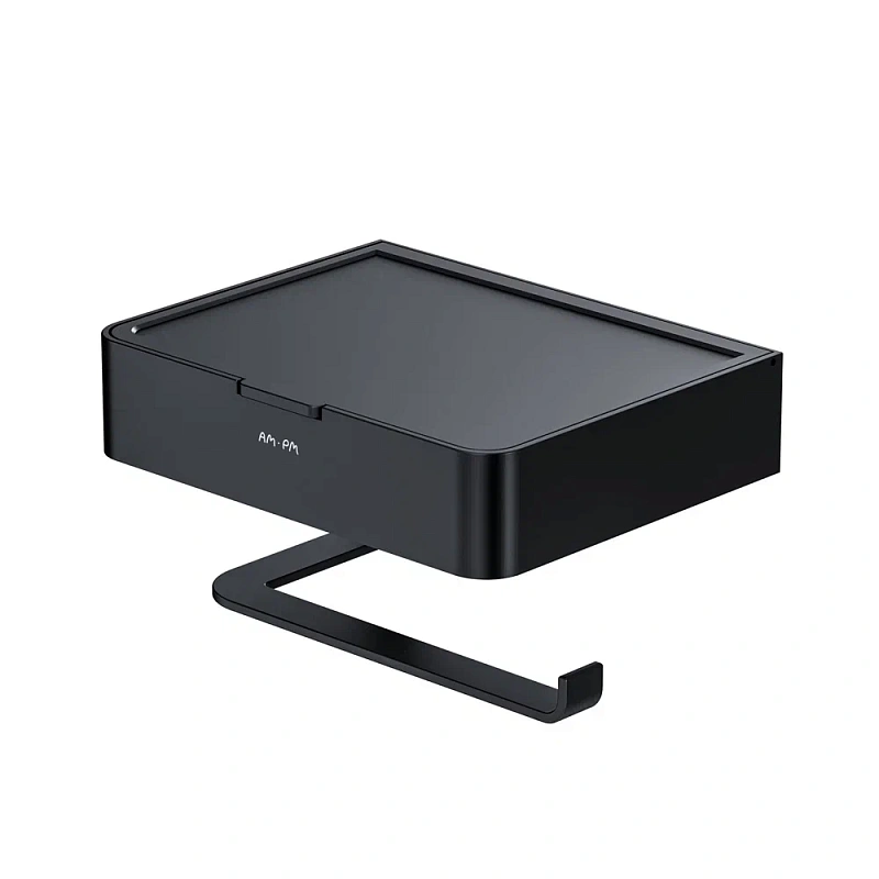 Держатель для туалетной бумаги настенный AM.PM Inspire 2.0 A50A341522 с полочкой, черный