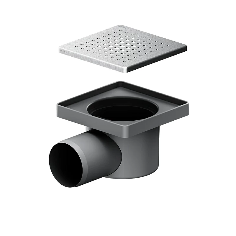 Душевой трап 10x10 AM.PM PrimeFlow W02BD-P11-010-01SB гидрозатвор со стальной матовой решеткой