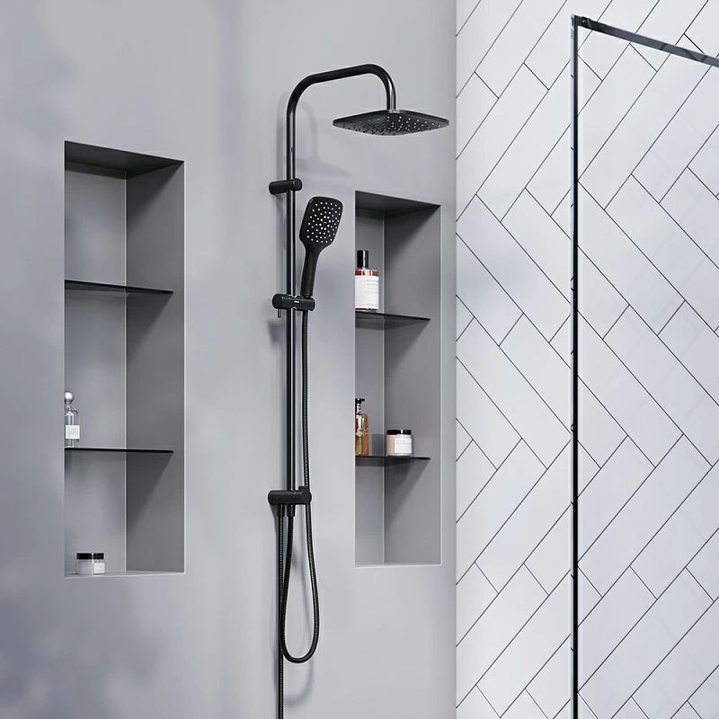 Душевая система Damixa Eclipse 931000300 стойка с тропическим душем, черная