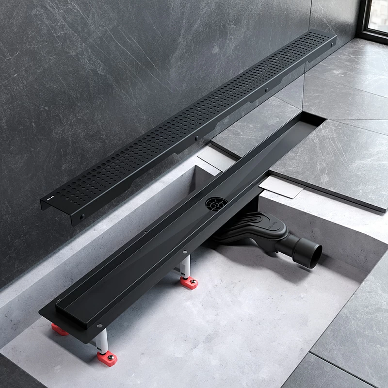 Душевой трап (лоток) 80 AM.PM MasterFlow W01SC-P11-080-01BM комбинированный затвор с черной матовой решеткой