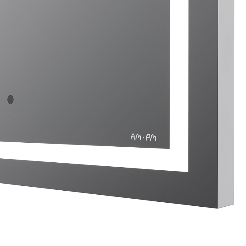 Зеркало с подсветкой в ванную прямоугольное 55 AM.PM Gem M91AMOX0553WG сенсорное с часами и косметическим зеркалом