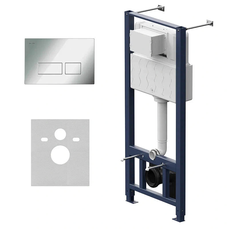 Инсталляция для подвесного унитаза AM.PM Pro I012704.7051 с пневм. клавишей хром