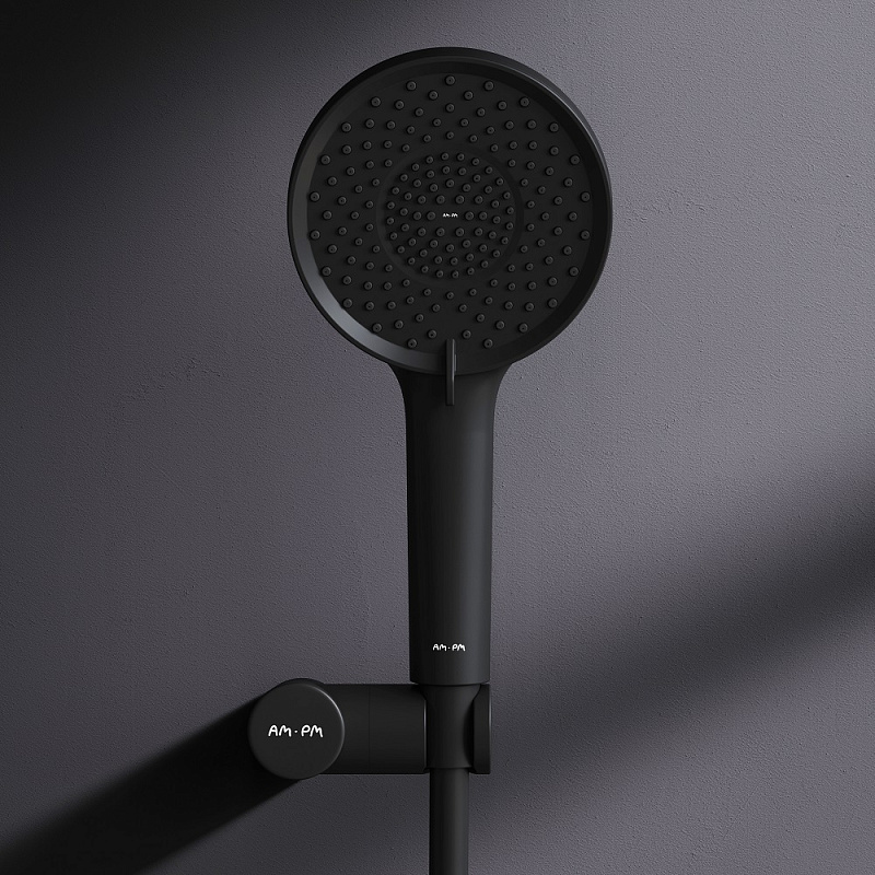 Душевой гарнитур AM.PM X-Joy F01185A022 держатель, шланг, лейка 3 режима, черный
