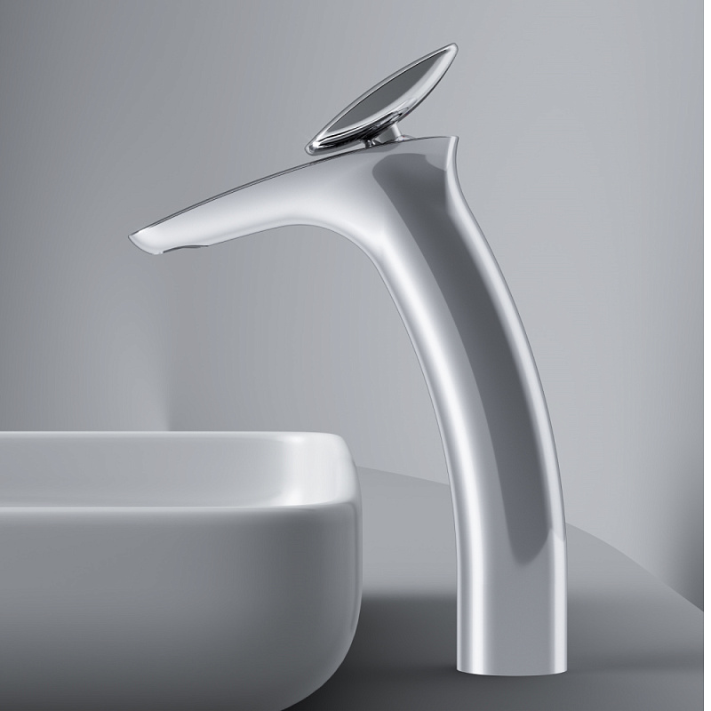 Смеситель для раковины (умывальника) AM.PM Spirit 2.0 F70A92200 высокий с донным клапаном, хром