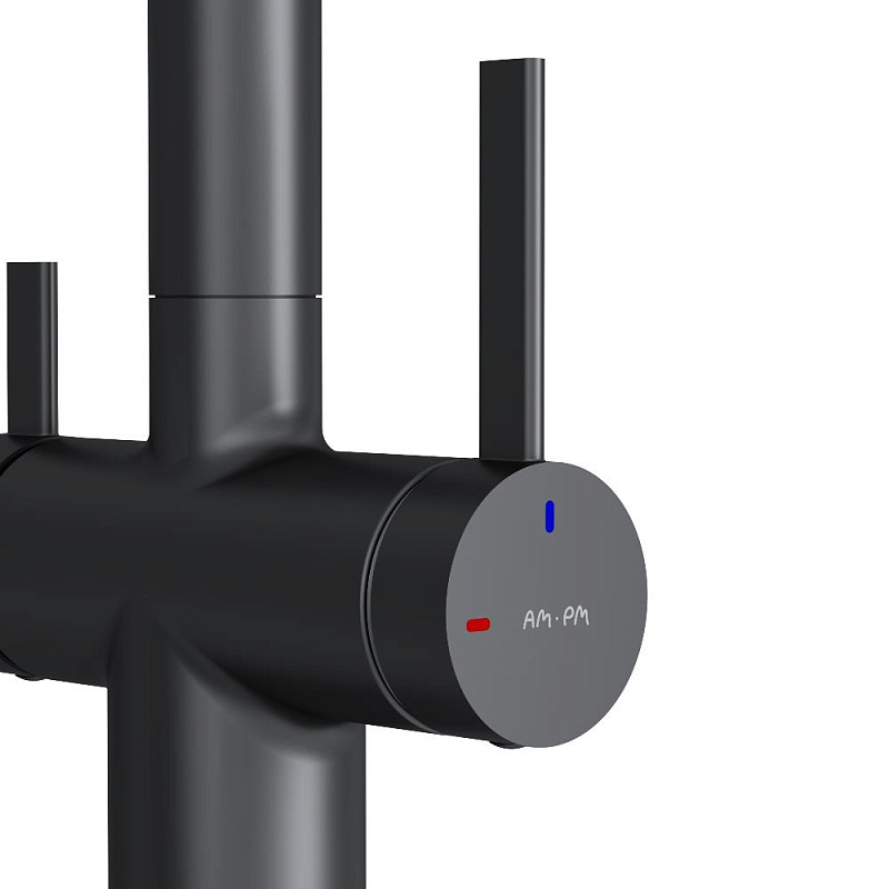 Смеситель для кухни AM.PM Func F8F05722 высокий с L-изливом с каналом для питьевой воды, черный