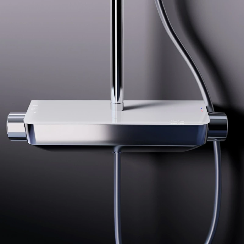 Душевая система Damixa Scandinavian Pure 936780000 стойка с тропическим душем, смесителем, хром