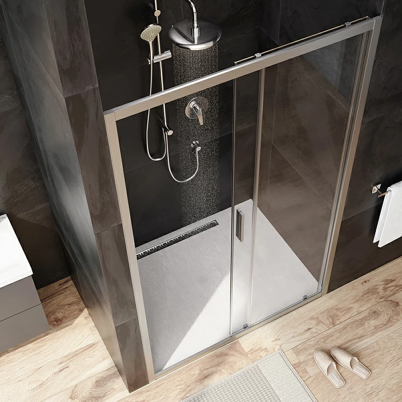 Душевая перегородка с дверью 120x195 AM.PM Gem W90G-120-1-195MT прозрачное стекло, профиль серебристый