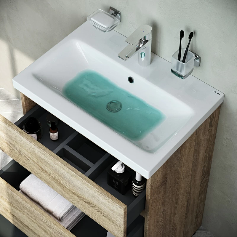 Тумба под раковину 60 AM.PM Gem S M91FSX0602OF напольная под дерево светлый дуб